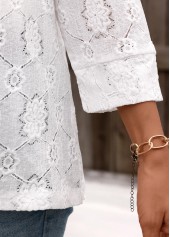 Lace White 3/4 Sleeve Light Cardigan