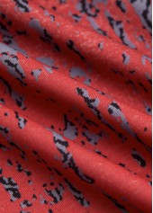 Ombre Tuck Stitch Deep Red Short Sleeve T Shirt