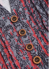 Ombre Tuck Stitch Deep Red Short Sleeve T Shirt