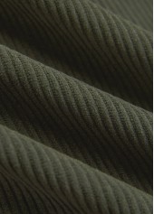 Plus Size Olive Green Sleeveless Patchwork Corduroy Waistcoat