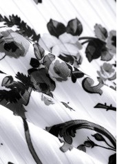 Random Floral Print Drawstring Black One Piece Swimwear