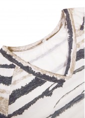 Tie Dye Print Light Camel Long Sleeve T Shirt