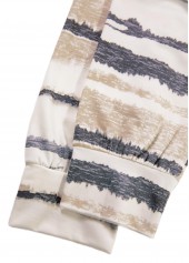 Tie Dye Print Light Camel Long Sleeve T Shirt