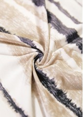 Tie Dye Print Light Camel Long Sleeve T Shirt