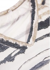 Tie Dye Print Light Camel Long Sleeve T Shirt