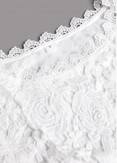 Embroidery White Long Sleeve Round Neck T Shirt