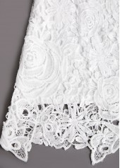 Embroidery White Long Sleeve Round Neck T Shirt