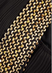 High Waisted Jacquard Black Bikini Set