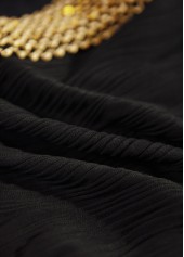 High Waisted Jacquard Black Bikini Set