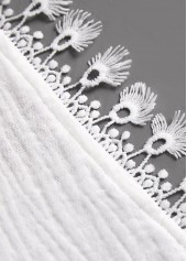 V Neck Lace White Cover Up