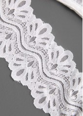 V Neck Lace White Cover Up