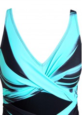 Ombre Criss Cross Cyan One Piece Swimwear