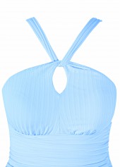 Mid Waisted Tropical Plants Print Cut Out Tankini Set