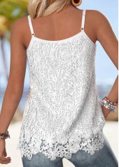 Layered White Strappy V Neck Camisole Top