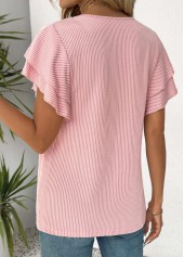 Light Pink Short Sleeve Round Neck T Shirt