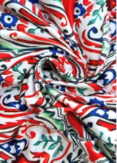 Tribal Print Multi Color A Line Short Sleeve Dress