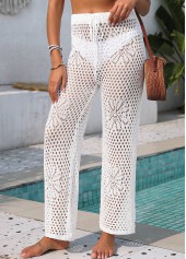 White Hollow Cover Up Beach Pants