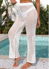 White Hollow Cover Up Beach Pants