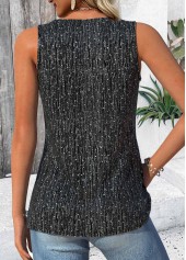 Black Sleeveless V Neck Tank Top