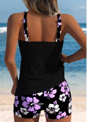 Plus Size Mid Waisted Light Purple Tankini Set