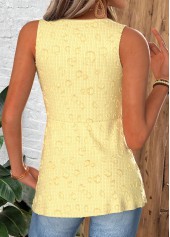 Yellow Sleeveless V Neck Tank Top
