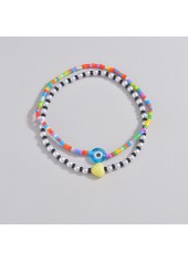 Multi Color Heart Polyresin Detail Anklets