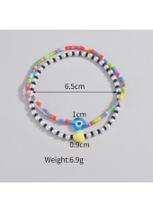 Multi Color Heart Polyresin Detail Anklets