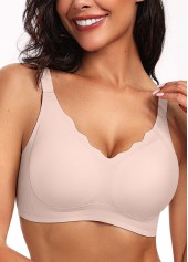 V Neck Push Up Skin Color Bra