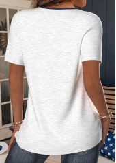 American Flag White Short Sleeve T Shirt