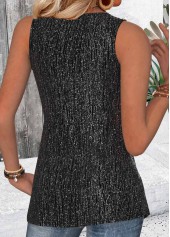 Black Sleeveless V Neck Tank Top
