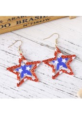 American Flag Red Star Acrylic Earrings