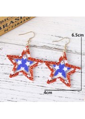 American Flag Red Star Acrylic Earrings