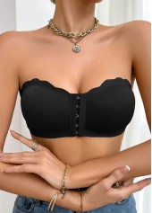 Bandeau Push Up Seamless Black Bra