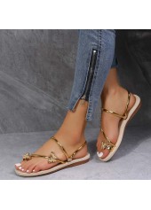 Golden Toe Post Falt Flip Flops