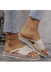 Beige Toe Post Falt Flip Flops Slippers