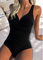 Black High Elasticity One Piece Swimwear