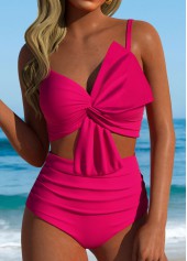 High Waisted Hot Pink Bikini Set