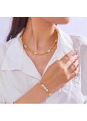 Golden Seed Beads Necklace and Bracelet