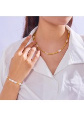 Golden Seed Beads Necklace and Bracelet