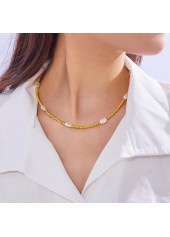 Golden Seed Beads Necklace and Bracelet