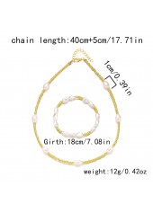 Golden Seed Beads Necklace and Bracelet