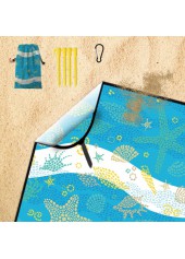 Marine Life Print Mint Green Beach Blanket