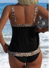 Mid Waisted Leopard Black Tankini Top-No Bottom