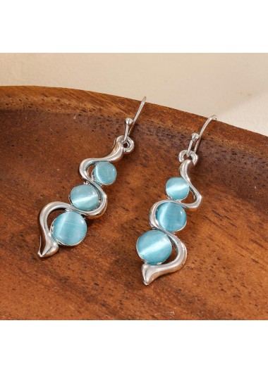 Light Blue Geometric Design Alloy Earrings