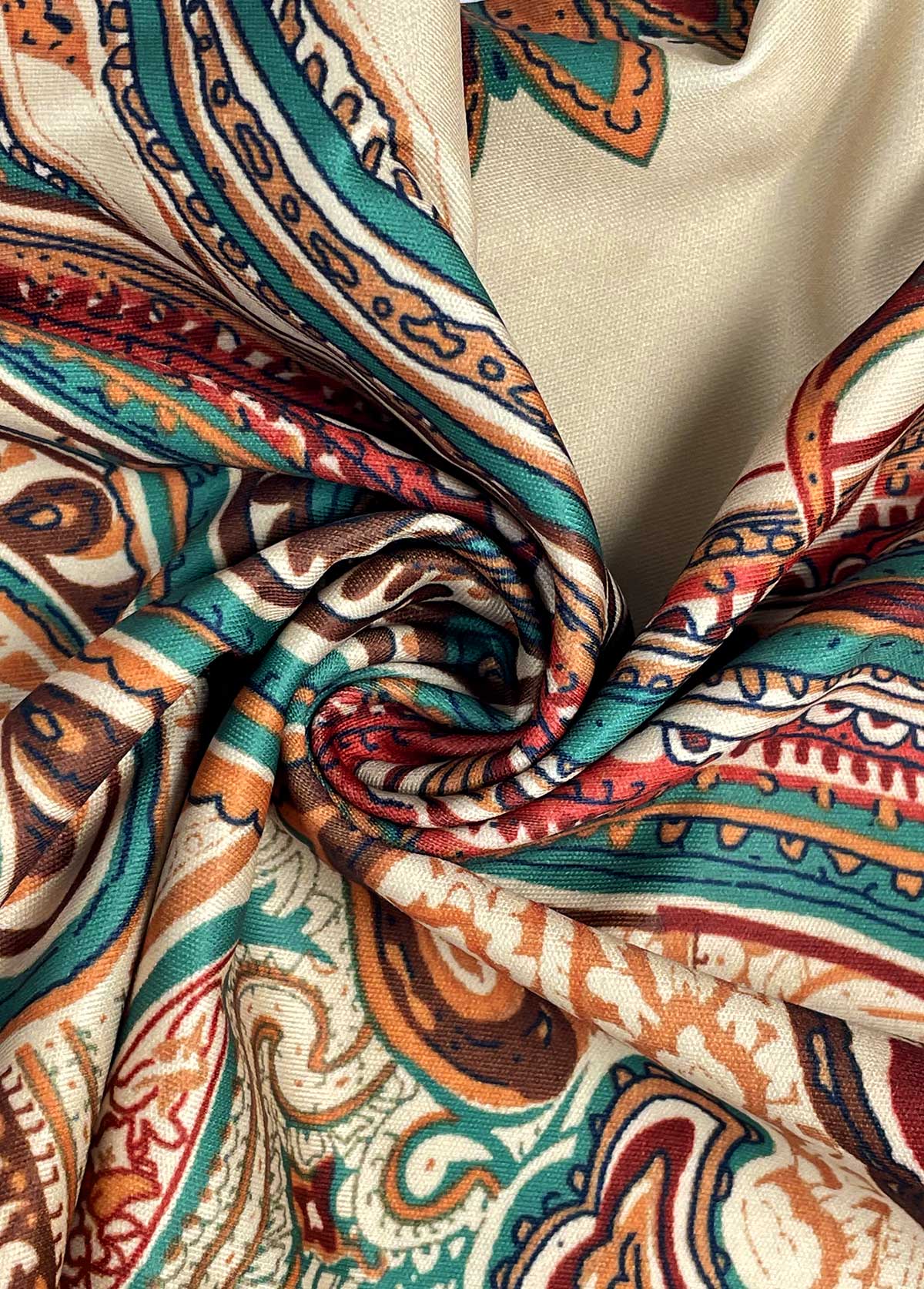 Tribal Print Soft Light Camel Wide Leg Pants