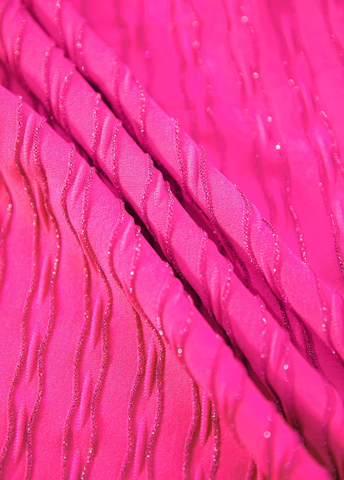 Mid Waisted Jacquard Hot Pink Tankini Set