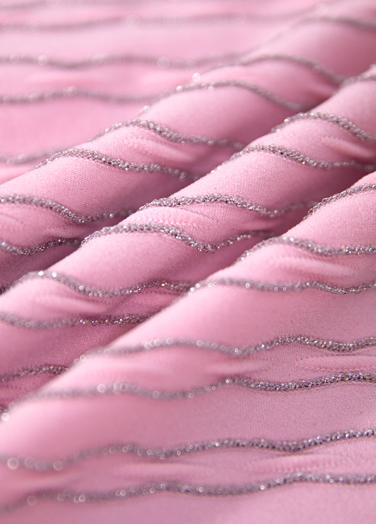 Mid Waisted Jacquard Light Pink Tankini Set