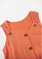 Tummy Coverage Orange Sleeveless V Neck Dress