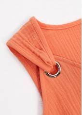 Tummy Coverage Orange Sleeveless V Neck Dress