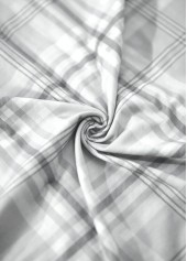 Plaid Tuck Stitch Grey Short Sleeve T Shirt